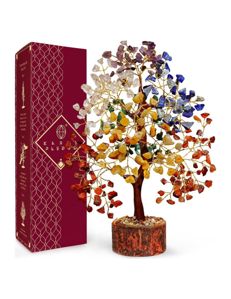 Árbol de Cristal 7 Chakra KARMAPLEDGE Hecho a Mano 30 cm