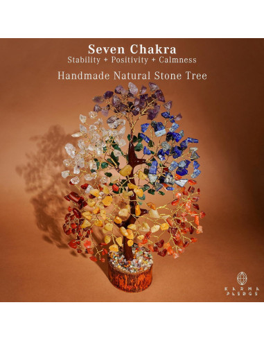 Árbol de Cristal 7 Chakra KARMAPLEDGE Hecho a Mano 30 cm