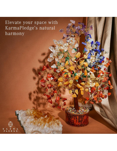 Árbol de Cristal 7 Chakra KARMAPLEDGE Hecho a Mano 30 cm