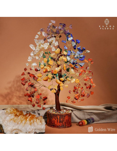 Árbol de Cristal 7 Chakra KARMAPLEDGE Hecho a Mano 30 cm
