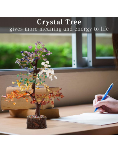Árbol de Cristal 7 Chakra KARMAPLEDGE Hecho a Mano 30 cm