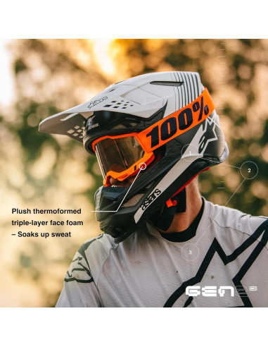 Gafas 100% Accuri 2 para Motocross y Ciclismo - Negro