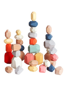 Bloques de Madera para Apilamiento BESTAMTOY 36 Piezas