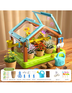 Kit de Jardinería para Niños Weiqi Invernadero con Riego y Luz 2