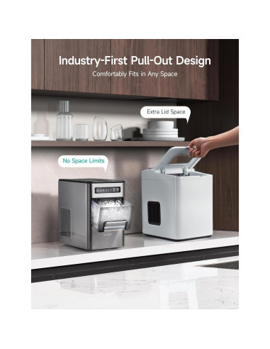 HiCOZY Máquina de Hielo Compacta 10,89 kg/día Autolimpieza