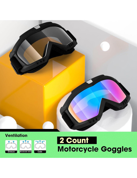 Gafas de Motocross ATV y Esquí - 2 Paquete Antivaho