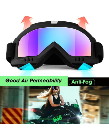 Gafas de Motocross ATV y Esquí - 2 Paquete Antivaho