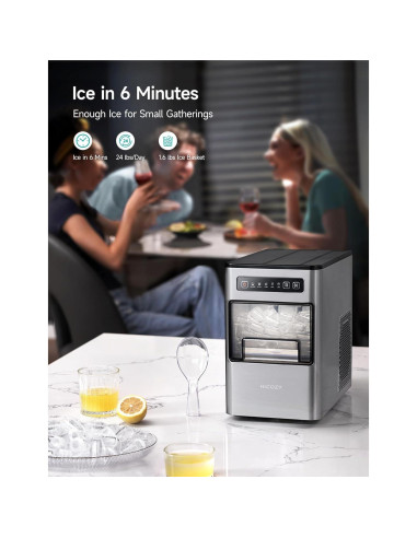 HiCOZY Máquina de Hielo Compacta 10,89 kg/día Autolimpieza