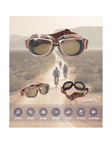 Gafas de Motocicleta Vintage CRG Sports con Protección UV