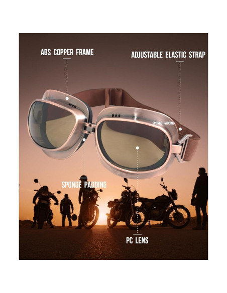 Gafas de Motocicleta Vintage CRG Sports con Protección UV Gafas de Motocicleta Vintage CRG Sports con Protección UV