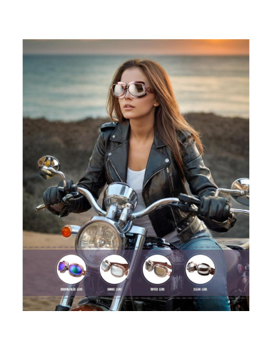 Gafas de Motocicleta Vintage CRG Sports con Protección UV