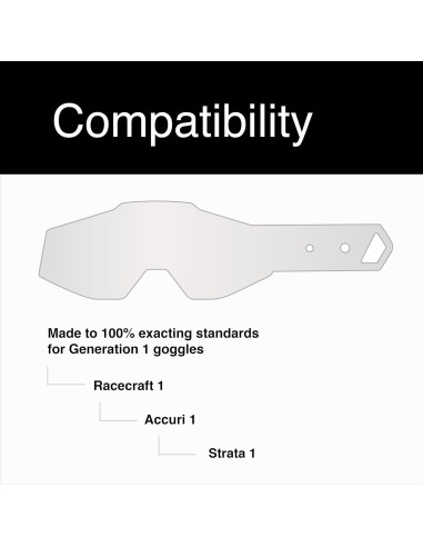 Tear Offs 100% para Gafas Racecraft/Accuri - 20 Paquete