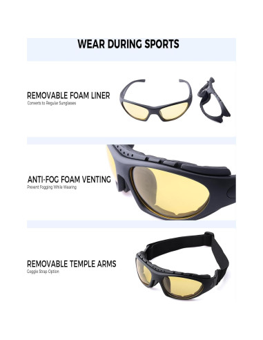 Gafas de Motocicleta FIMOSON con Lentes UV400 y Protección HD