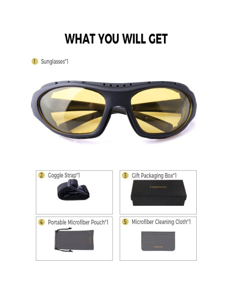 Gafas de Motocicleta FIMOSON con Lentes UV400 y Protección HD Gafas de Motocicleta FIMOSON con Lentes UV400 y Protección HD