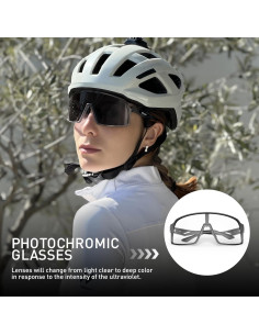Gafas de Ciclismo Fotoquímicas SCVCN UV400 Negro 2