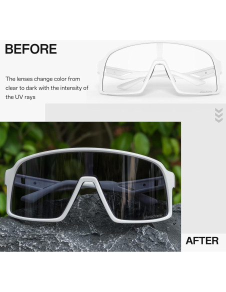 Gafas de Ciclismo Fotoquímicas SCVCN UV400 Negro