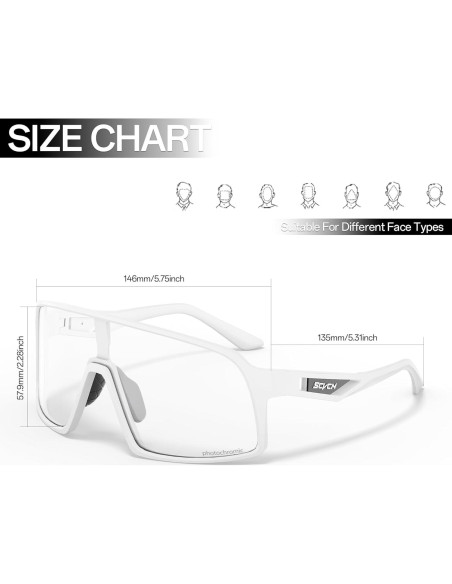 Gafas de Ciclismo Fotoquímicas SCVCN UV400 Negro