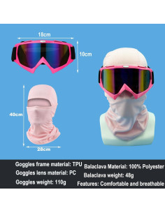 Gafas de Motocross Unisex con Protección UV y Pasamontañas 2