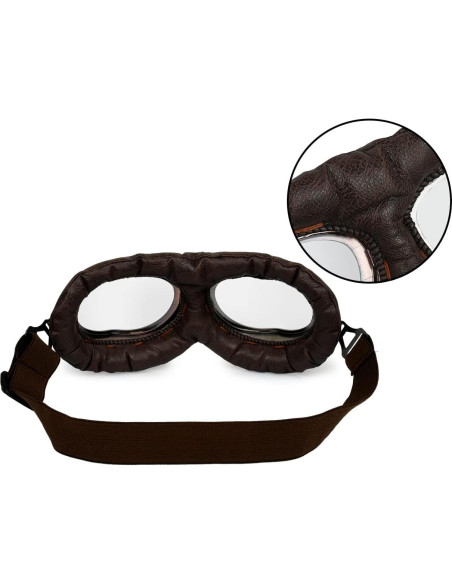 Gafas de Cosplay Steampunk Retro Marrón Lente Clara Gafas de Cosplay Steampunk Retro Marrón Lente Clara