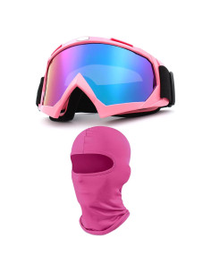 Gafas de Motocicleta Rosa Immoono con Balaclava Facial