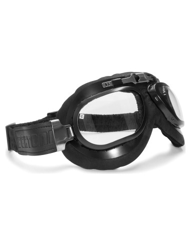 Gafas de Moto Bertoni AF191L Cuero Negro Antifog UV