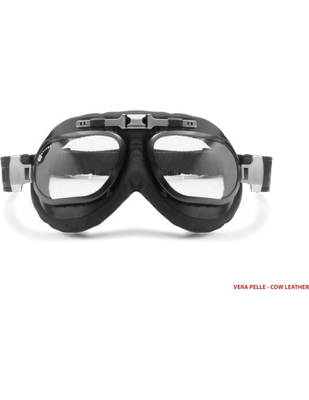 Gafas de Moto Bertoni AF191L Cuero Negro Antifog UV Gafas de Moto Bertoni AF191L Cuero Negro Antifog UV