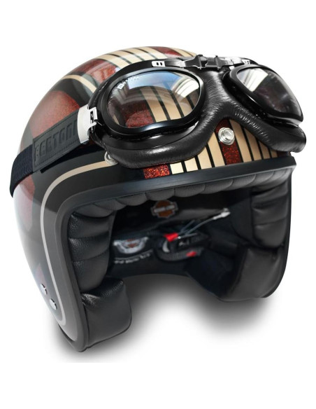 Gafas de Moto Bertoni AF191L Cuero Negro Antifog UV Gafas de Moto Bertoni AF191L Cuero Negro Antifog UV