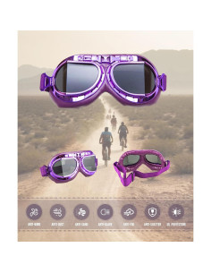 Gafas de piloto vintage CRG Sports T08 moradas UV 100% 2