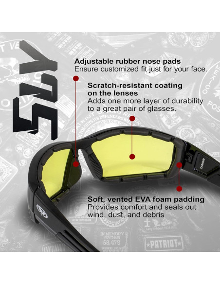 Gafas de sol acolchadas Sly Global Vision para motociclistas Gafas de sol acolchadas Sly Global Vision para motociclistas
