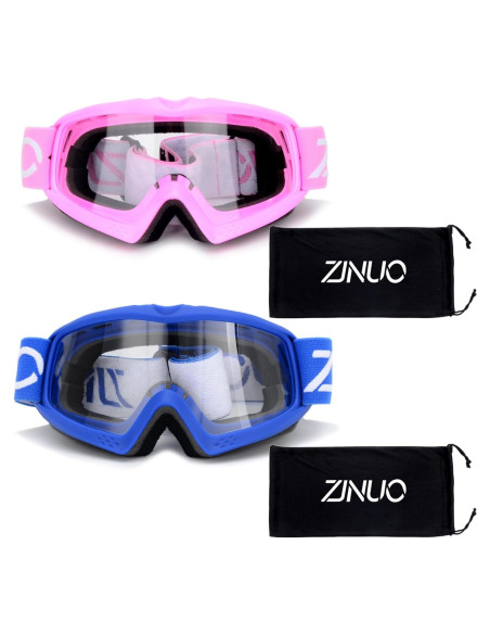 Gafas de motocross para niños UV400 - Rosa y azul