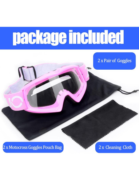 Gafas de motocross para niños UV400 - Rosa y azul