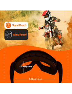 Gafas de Moto para Niños MAMBAOUT con Lente Transparente 2