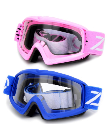Gafas de motocross para niños UV400 - Rosa y azul