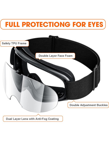 Gafas de Moto para Niños MAMBAOUT con Lente Transparente