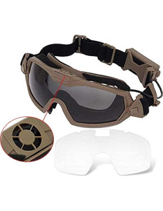 Gafas de Airsoft H World Shopping con Ventilador y Lentes Intercambiables 2