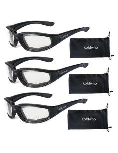 3 Pares de Gafas de Motocicleta UV Anti-Viento y Polvo