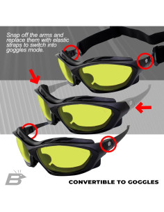 Gafas de sol Birdz Canopy para motocicleta con acolchado 2