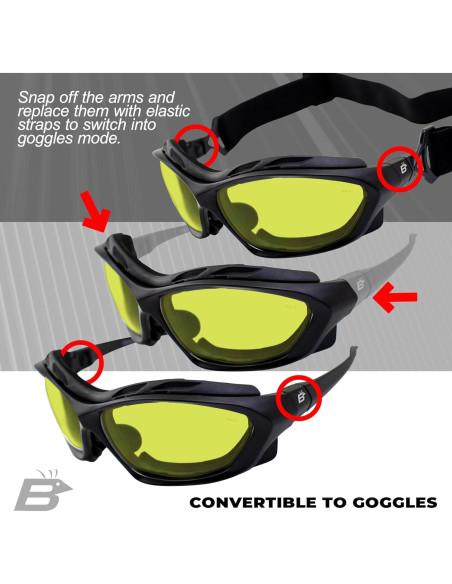 Gafas de sol Birdz Canopy para motocicleta con acolchado Gafas de sol Birdz Canopy para motocicleta con acolchado