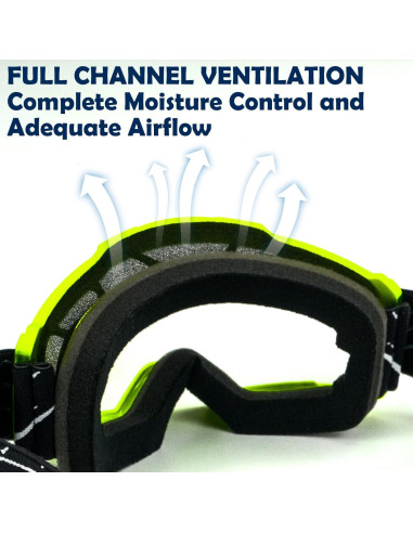 Gafas de Motocross Niños Verde Anti Niebla UV400