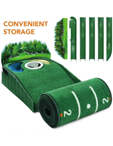 Alfombra de Putting de Golf Ascent PM020 con Peligros y Marcadores