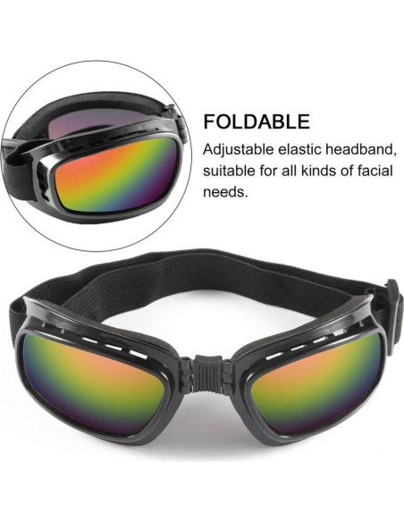 Gafas de Motocicleta Vintage con Espuma Acolchada