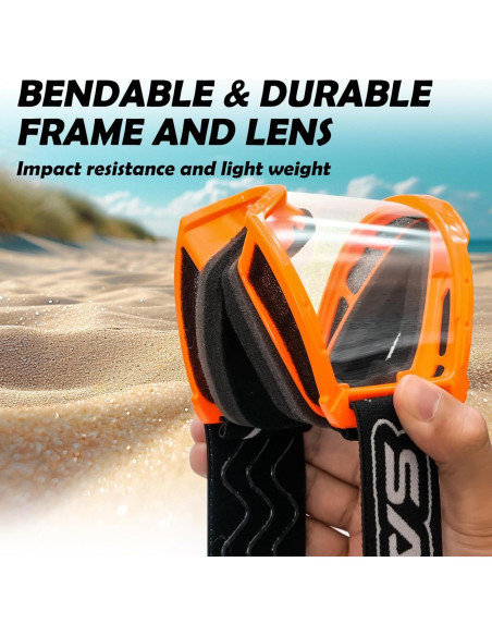 Gafas de Motocross Antivaho para Niños 3-12 Años Naranja