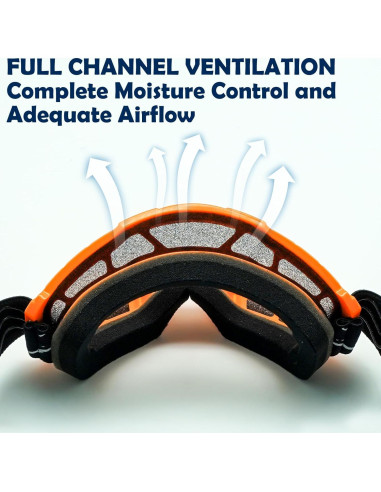 Gafas de Motocross Antivaho para Niños 3-12 Años Naranja