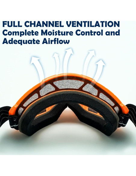 Gafas de Motocross Antivaho para Niños 3-12 Años Naranja