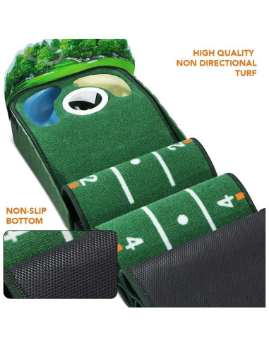 Alfombra de Putting de Golf Ascent PM020 con Peligros y Marcadores