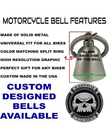 Campana de Guardia Motocicleta Kustom Cycle Parts KCP-BELL Plateada
