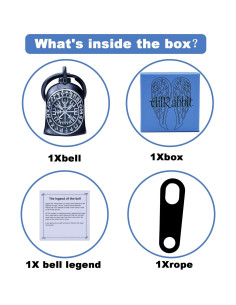 Campana Vikinga de Motocicleta AilRabbit - Acero Inoxidable Negro Plateado 2