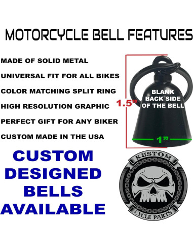 Campana de Guardia Biker Kustom Cycle Parts Negra 1.9x3.8cm