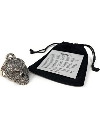 Campana de Motocicleta Bravo Bells Calavera BB-53 - Buena Suerte