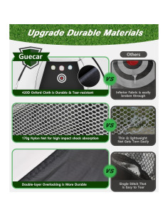 Red de Golf Guecar 3,05 x 2,13 m con Alfombrilla Tri-Turf 2